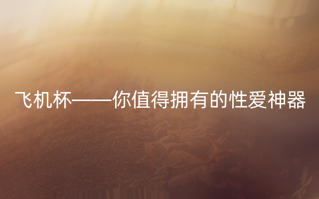 飞机杯——你值得拥有的性爱神器